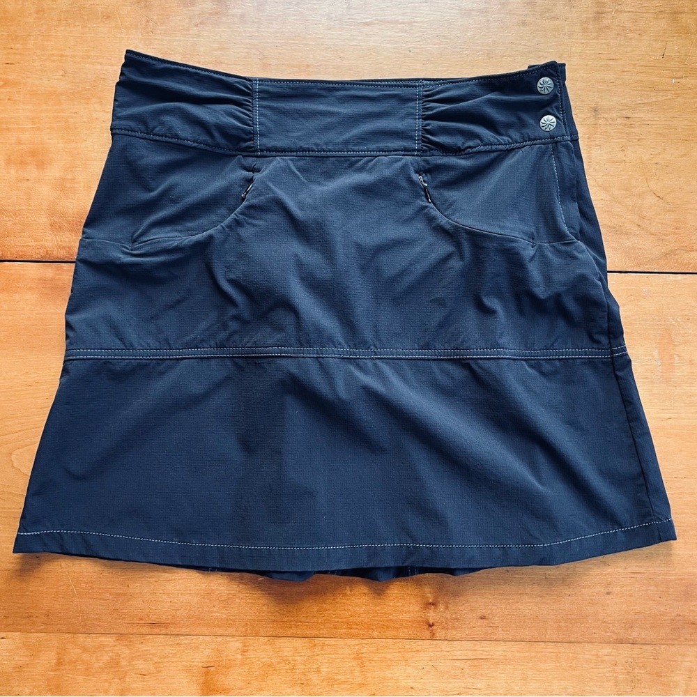 Athleta Skort Hit The Trails Black 405141 Lightweight Ripstop Sz 8